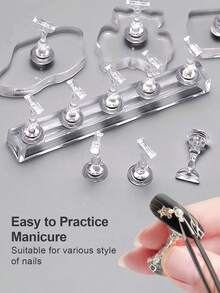 Beautizon Nailartlab 32 件美甲练习架展示条套装，1 件美甲练习指甲架工具 + 30 件亚克力可穿戴指甲展示条 + 1 件美甲双面胶，适用于美甲沙龙工具套装、美甲用品、美甲工具、美甲工具、返校、指甲、按压指甲的美甲工具、修甲修脚工具