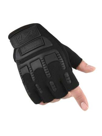 Black Hawk Camouflage Half Finger Gloves For Men, Outdoor Sports Riding Climbing Fitness Half Finger Gloves, Military Style Wholesale