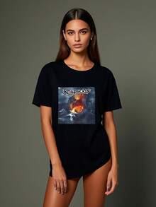 180g Pure Cotton 180g Pure Cotton Harajuku Washed Shirts Rhapsody Of Fire - The Frozen Tears Of Angels Album 2010 Novelty T-Shirts Streetwear Short Sleeve - Noir 1 - Voir 1