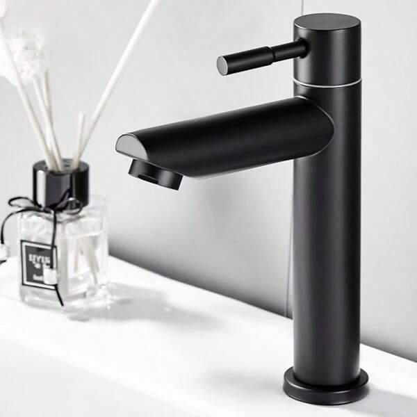 Single Cold Faucet, Tall 304 Stainless Steel Basin Faucet, Wholesale For Bathroom Vessel Sink