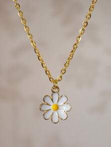 suteyi Daisy Necklace, Cute Quirky Floral Gold And Enamel Daisy Fashion Jewellery Necklace For Girl - Multicolor - View 4