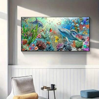1pc Large Adult DIY Diamond Painting Kit, Ocean World Pattern, Suitable For Adult Beginners To Make Diamond Art Kits, Great For Home Wall Decor And Holiday Gifts, 4 Sizes