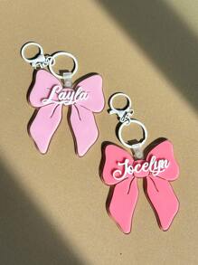 Etiqueta con lazo para mochila de niñas, colgante con nombre, etiquetas para mochila, llavero para niñas, etiqueta para bolsa, etiqueta con nombre para niñas, regalo para niñas, regalos a juego para volver a la escuela