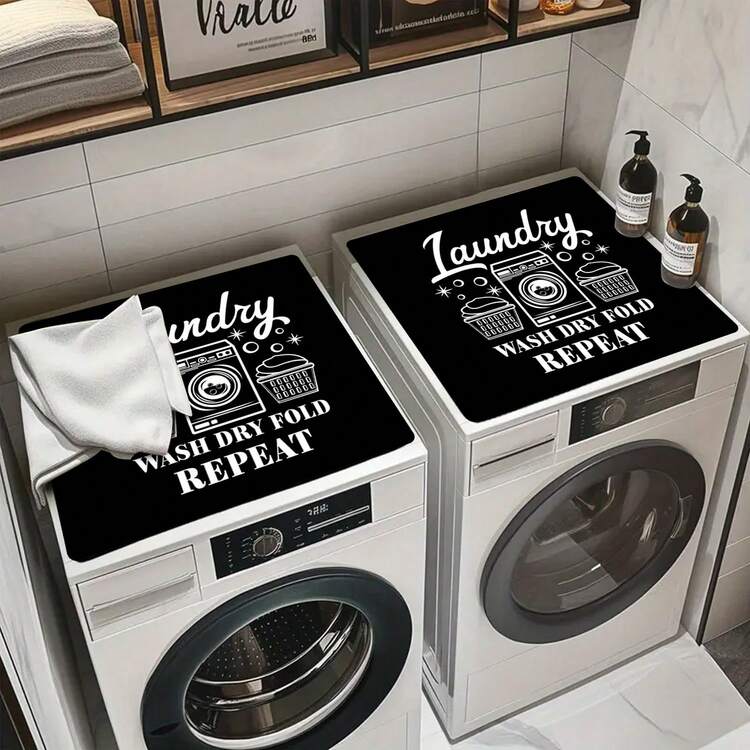 1pc Diatom Mud Dish Drying Mat, Creative Laundry Pattern Washing Machine Dust Cover, Fast Drying, Dust-Proof, With Modern Practical Home Decor For Laundry Room, Kitchen, Unique Gift Idea Home Decoration Table Decoration,Party Decoration,Wedding Decoration,Dining Room Kitchen Decoration,Room Decoration,Home Decoration - Multicolor - View 7