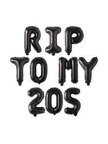 10 件黑色 To My 20s 字母气球 30 岁生日装饰，适合他/她 黑色 To My 20s，30 岁生日派对装饰用品 TO MY 20S 气球横幅哥特式主题 30 岁生日派对装饰 - 黑色 - 查看 3