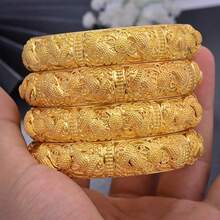 1pc Middle Eastern Style Luxury Bride Open Bangle Bracelet, Elegant Women Jewelry, Southeast Asia Accessories