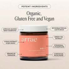 Arrae MB-1 Thermogenic Metabolic Support – Probiotic + Plant-Based Energy Formula For Gut Health, Blood Sugar & Cholesterol Balance – Vegan, Non-GMO – 30-Day Supply (Pack Of 1) - 1 Bottle - 查看 2