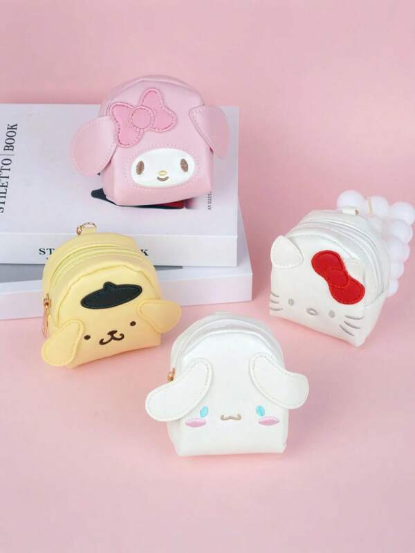 Sanrio Sanrio 1pc-Small Storage Bag, Backpack Shape, Earphone Key Data Cable Storage Bag, Coin Purse, Clutch Bag, Cinnamon Dog, Hello Kitty, PU Waterproof Material, Bluetooth Earphone Lipstick Carry Bag, Power Charger Convenient Bag, Storage Bag, Desk And Office Decorations, Desktop Decorations, Great Gifts For Friends, Party Favors, Birthday Gifts, Gift Fillers, Genuine Authorization, Halloween Party, Birthday Party, Holiday Essentials,