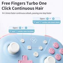 AOLION AOLION New Wireless Wake Up Function Controller Joystick Compatible With Switch/Lite/OLED Double Vibration Wireless Joystick Controller For Gamepad Turbo Function Compatible With Switch/PC/IOS/Android Multi-Platform Handle