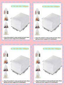 5/10/20/50/100Pcs Multi-Color Gauze Bags, Gift Packaging Bags, Gift Bags, Home And Daily Necessities, Nylon Bag Storage Bags, Festival And Party Supplies, Wedding Supplies, Gift Decoration Packaging, Small Packaging Bags, Jewelry And Accessory Packaging, Gift Hanging Bags, Birthday Gift Jewelry Drawstring Bags, Wedding Banquet Bags, Wedding Small Packaging Bags, Transparent Net Bags, Bracelet Bags, Gift Bags, Suitable All Kinds Of Weddings, Family Gatherings, Festivals, Back-To-School Season Gifts - White - View 6