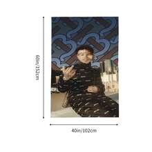 Lil Mosey Anime Tapestry Flag Wall Art Wall Hanging Decor For Bedroom Living Room Wall Decor For Men And Women40x60 In - Black - View 3