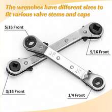 Valve Core Remover Installer Tool And HVAC Service Wrench Set With Hex Bit Adapters, R410A Adapter 5/16 Female 1/4 Male Flare, 3/8'' To 1/4'', 5/16'' X 1/4'' Refrigeration Service Wrench, 10pcs Valve Core
