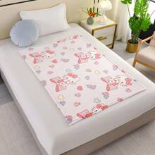 Sanrio Sanrio Hello Kitty Flannel Throw Blanket - Contemporary Style, All Seasons Cozy Knitted Polyester, Digital Print, Multipurpose, Soft Texture, Machine Washable, 200-250gsm