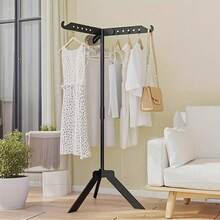 1 件 360 度可旋转折叠晾衣架 - 独立节省空间收纳架，带挂钩，耐用塑料多功能收纳，适用于卧室、厨房、阳台、室内外使用，多用途衣架，现代实用的设计