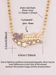 1 pièce Collier pendentif avec motif personnalisé de nom anglais, plusieurs styles disponibles, convient pour diverses occasions et pour un usage quotidien, cadeau parfait pour les festivals, bijou haut de gamme et raffiné