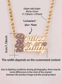 1 pièce Collier pendentif avec motif personnalisé de nom anglais, plusieurs styles disponibles, convient pour diverses occasions et pour un usage quotidien, cadeau parfait pour les festivals, bijou haut de gamme et raffiné
