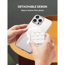 Suction Cup Phone Mount Magsafe Phone Grip With Pull Ring Phone Suction Grip For IPhone  Android Cell Phone Grip Holder For Creators Selfies Fitness White - White - View 7
