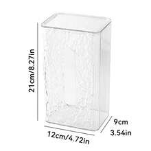 1pc Elegant Glacier Pattern Plastic Napkin Holder - Desktop/Wall-Mount Tissue Box, Home Use Adhesive Paper Towel Dispenser For Living Room, Coffee Table, Bathroom, Kitchen, Bedroom | Toilet Paper Storage - Clear - View 3