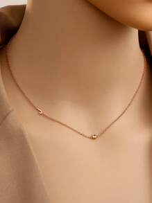 Tsnamer 1 件侧向首字母项链简约 26 个字母 A-Z 个性化名字颈链项链适合女士女孩搭配日常珠宝礼物 - 項鍊 - 查看 52