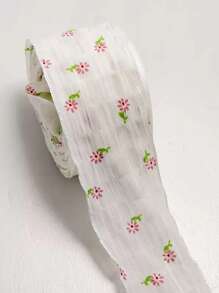 1 Stück/5 Yard Chiffon Blumenband mit Schleife, DIY Bastelzubehör für Kleidung, Geschenkverpackung Dekoration