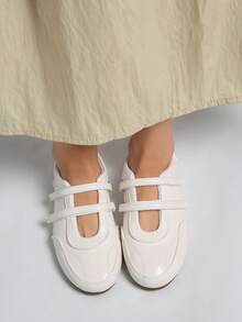 2025春季新款复古红色百搭玛丽珍鞋，女士休闲圆头平底鞋【尺码偏小，请参考尺码表】，芭蕾平底鞋