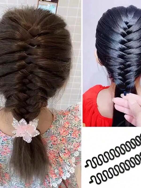 2/3/1/5 piezas Herramienta para trenzar espinas de pescado, accesorio universal de estilo para el cabello con trenzado de 3 hebras