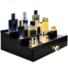 Men Cologne Organizer 3 Tier Stand Wood - 1 - View 1