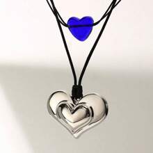 1pc New Minimalist Exaggerated Heart-Shaped Necklace For Women
