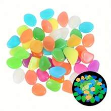 500/200/100/50pcs-Glow In Dark Mini Rocks Luminous Stone Garden Accessories Micro Landscape Fish Tank Decoration Outdoor Patio Lawn Yard Kit Pebble Vase Stuffing Glow In The Dark Garden Pebbles Stones Rocks For Yard And Walkways Decor DIY Decorative Luminous Stones,Potted Plants And Aquarium Decoration ﻿(About 1cm)