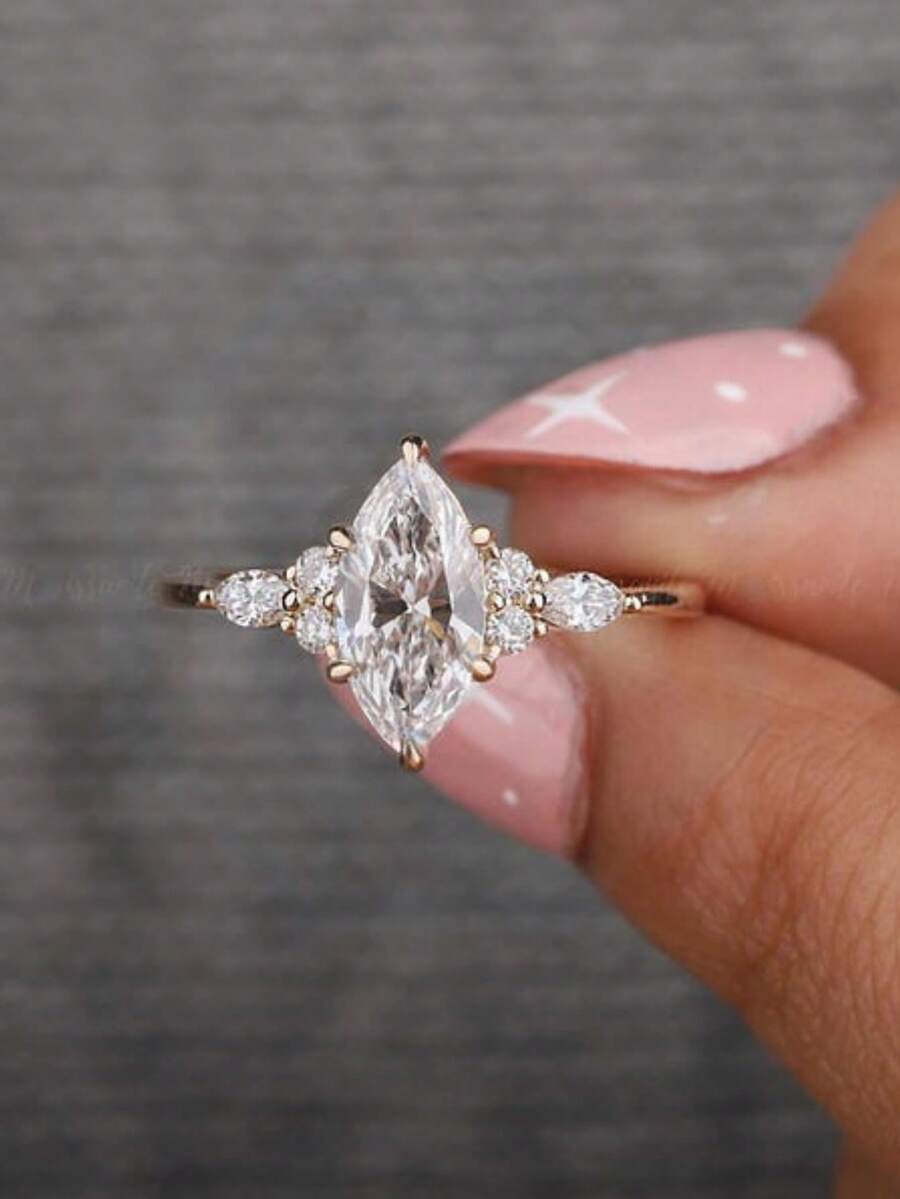 Nhẫn hình giọt nước sáng bóng tinh tế dành cho nữ, tượng trưng cho tình yêu và tình bạn, quà tặng sinh nhật, giáng sinh, kỷ niệm, ngày lễ tình nhân