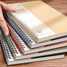 Retro Spiral Notebook B5/A5 - 120 Thick Cream Pages, 360° Lay-Flat, Coil-Bound With Ruled Lines, Suitable For Students, Office, Daily Planning, Meeting Notes, School Supplies, Back To School - Multicolor - View 9