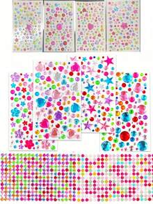 880pcs Gem Bead Stickers Rhinestones For Crafts Self Adhesive Jewels Acrylic DIY Craft Decorative Rhinestone Stickers For Girls Kid, Kid Craft Craft Kids, Sticker>Kids Stickers, Gemstone Sticker,Gem Stickers,Arts And Crafts Kids,Small Stickers , Back To School Gifts