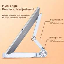 1pc Universal Adjustable Multi-Angle Portable Stand Compatible With Ipad, E-Readers, And Smartphones, ABS Material, Waterproof, One-Hand Control, Ideal For Live Streaming, Video Watching, And Online Classes,Face Phone Tablet Stand Desktop Multifunctional Folding Slouchy Creative Portable Simple Stand - Multicolor - View 5