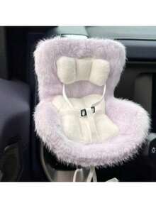 [仅座椅] 可爱汽车安全座椅装饰，适用于拉布布、汽车出风口配件、内饰装饰、座椅伴侣毛绒玩具，10-25厘米，配有备用安全带和座椅腿支撑 - 彩色 - 查看 6