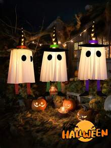 1 件万圣节发光巫师帽女巫吊灯，搞笑恐怖气氛鬼女巫装饰吊灯，电池供电，三种照明模式，适用于万圣节室内客厅和卧室装饰，鬼屋装饰，户外门廊和庭院吊灯，万圣节主题室内酒吧场景恐怖装饰，万圣节派对和节日装饰灯 - 女巫 - 查看 2