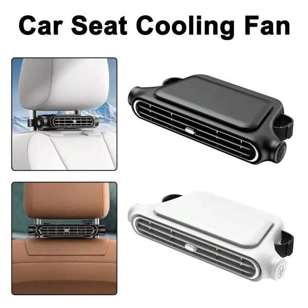 1 pièce Ventilateur de siège de voiture, turbocompressé, puissance de vent élevée avec prise USB, oreiller électrique de dossier de voiture, ventilateur de voiture
