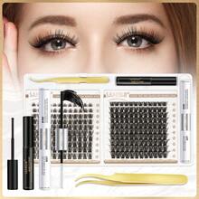 Sanishi DlY Lash Extension Kit -240pcs Natural Lash Clusters, Mix Length 9-16MM Individual Lashes Set With Bond And Seal, Applicator, Remover - DlY Lash Extensions At Home (M02+M03,C-Mix 9-16mm Kit) - 黑色 - 查看 5