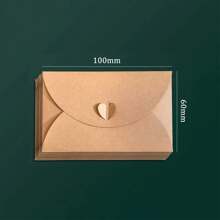 10 pezzi/50 pezzi Buste di carta Kraft a forma di cuore, design con aletta a forma di cuore, carta spessa 250g, buste per lettere di coppia, buste creative di stile europeo retrò, adatte per regali di compleanno/Natale/Ognissanti/Ringraziamento/Festa della Mamma, forniture scolastiche/per ufficio per il ritorno a scuola