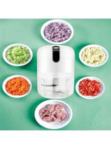 Picadora de ajo eléctrica mini picadora alimentos USB recargable cocina utensilio compacto portátil fácil limpieza práctico procesamiento alimentos diseño moderno multifuncional ayuda hogar - Multicolor - Ver 7