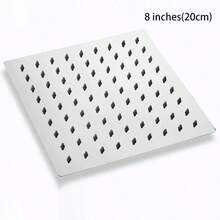 1pc Fixed Shower Head, Stainless Steel Material, Square Rainfall Style Shower Head, 6/8/10 Inch High Pressure Bathroom Rainfall Shower Head, Bathroom Accessories - Mirror Color - View 12