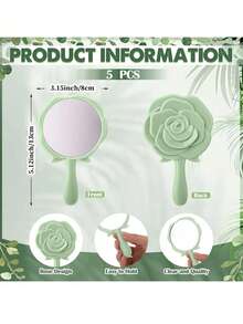 15 件新娘伴娘生日派对礼品套装（包括 5 个玫瑰镜、5 个发圈、5 个网袋），适用于婚宴、新娘送礼会、生日和单身派对回礼 - 彩色 - 查看 6