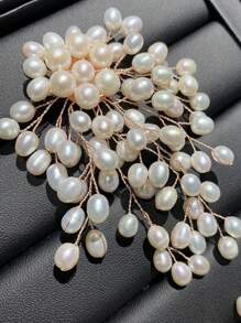 Elegant And Charming Pearl Brooch, Stylish And Handmade Wrapped Pearl Flower Decoration Brooch, Suitable For Ladies' Dinners, Holiday Gatherings, Work And Reception, Any Occasion To Wear, Is The Best Holiday Gift For Lovers.