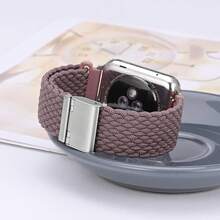 Correa de Reloj de Nylon Trenzado de 22mm para Hombres y Mujeres, Liberación Rápida, Hebilla de Acero Inoxidable Negra (Azul) - Woodrose (hebilla plateada) - Ver 2