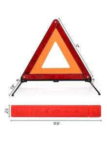 3 Pack Emergency Warning Triangles, Reflective Safety Triangle Kit For Vehicles And Roadside Emergencies - 1 - View 2