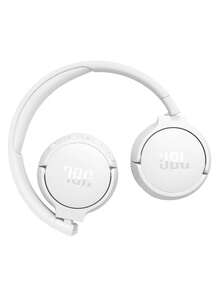 JBL Tune 670NC 自适应降噪头戴式蓝牙耳机，支持无线和有线模式，70 小时电池续航，可折叠轻巧设计，非常适合 PC/笔记本电脑、游戏、在线课程、音乐和旅行 - 白色 - 查看 3