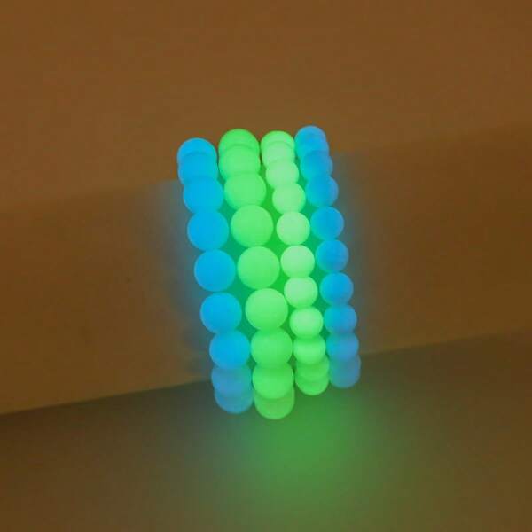 1pc Glow In The Dark Stone Bracelet, Luminous Bracelet For Men And Women, Fluorescent Stone Luminous Couples Bracelet