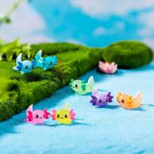 7/14 Stücke Miniatur Axolotl Figuren Set - Sammelbare Harz Salamander Tischdekoration, Mehrfarbige süße Tier Figuren für Miniatur Landschaften, Märchengarten Accessoires