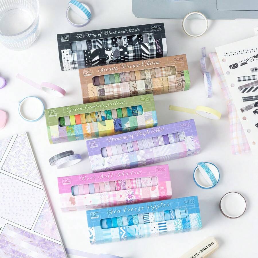 20 Rolls Washi Tape Set, 2M Length, Suitable For DIY Crafts, Bullet Journals, Scrapbooking And Planners, Decorative Masking Tape