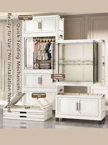 5/4/3/2/1 Layer New Wardrobe Closet Organizer For Children/Baby Clothes, Plastic Foldable Storage Cabinet For Women Storage Organizer Travel Essentials Back To School Dormitory Storage
