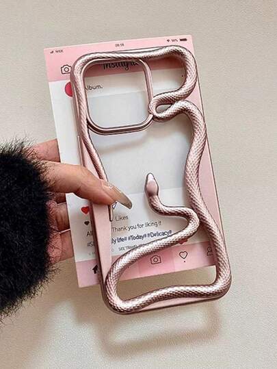 Creative Hollow Snake Matte Electroplated Protective Case Compatible With IPhone 16 Pro Max/IPhone 16 Pro/IPhone 16, Snake Year New IPhone 15, 14, 13/12, 11 Couple Soft Shell IPhone 17 Pro Max/IPhone 17 Pro/IPhone 17